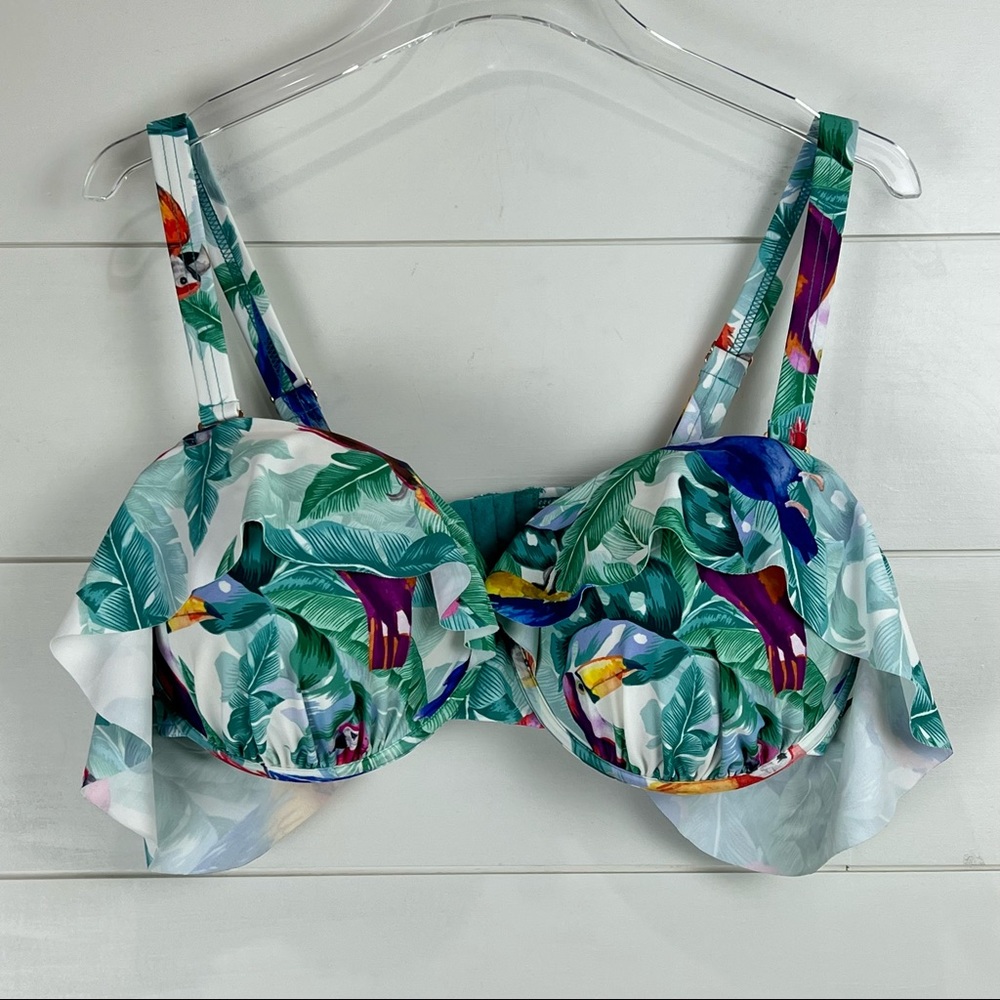 GabiFresh x Swimsuits for All 18 E/F Waterslide Tropical Bikini Swim Top - Picture 2 of 9